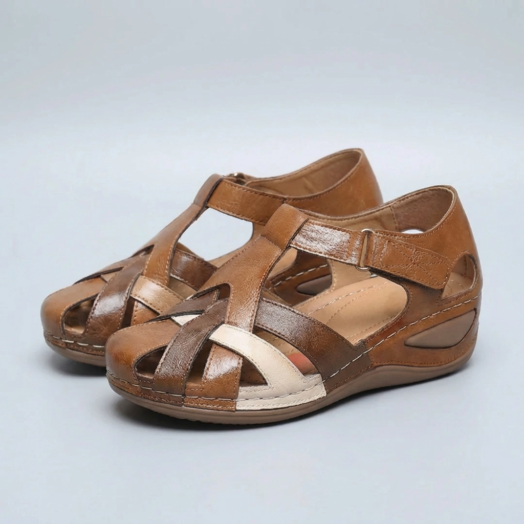 Sandalo a Wedge con Cinturino Intrecciato per Donne