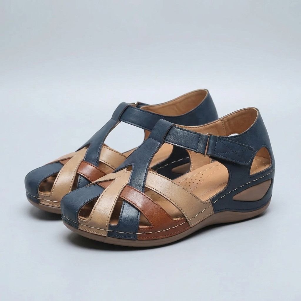 Sandalo a Wedge con Cinturino Intrecciato per Donne