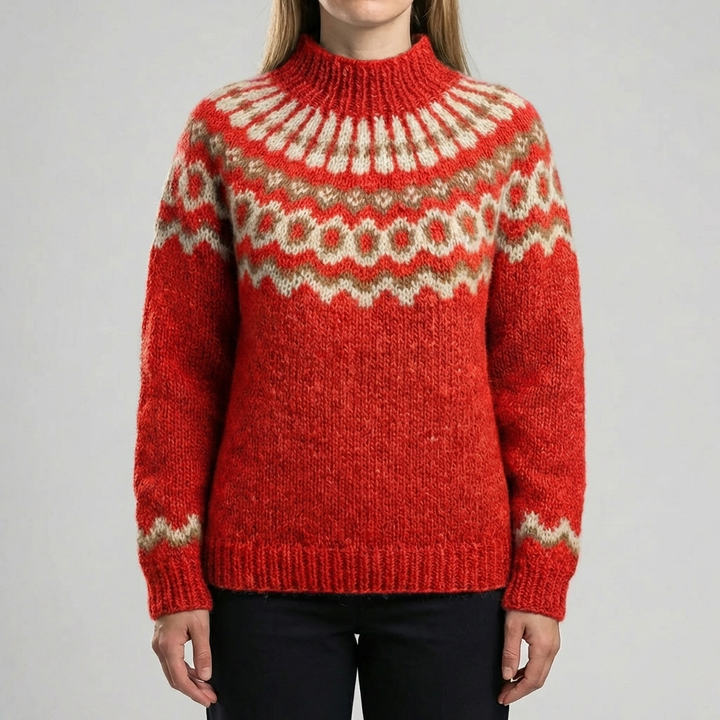 Pullover Sweater Fair Isle Nordico per Donna