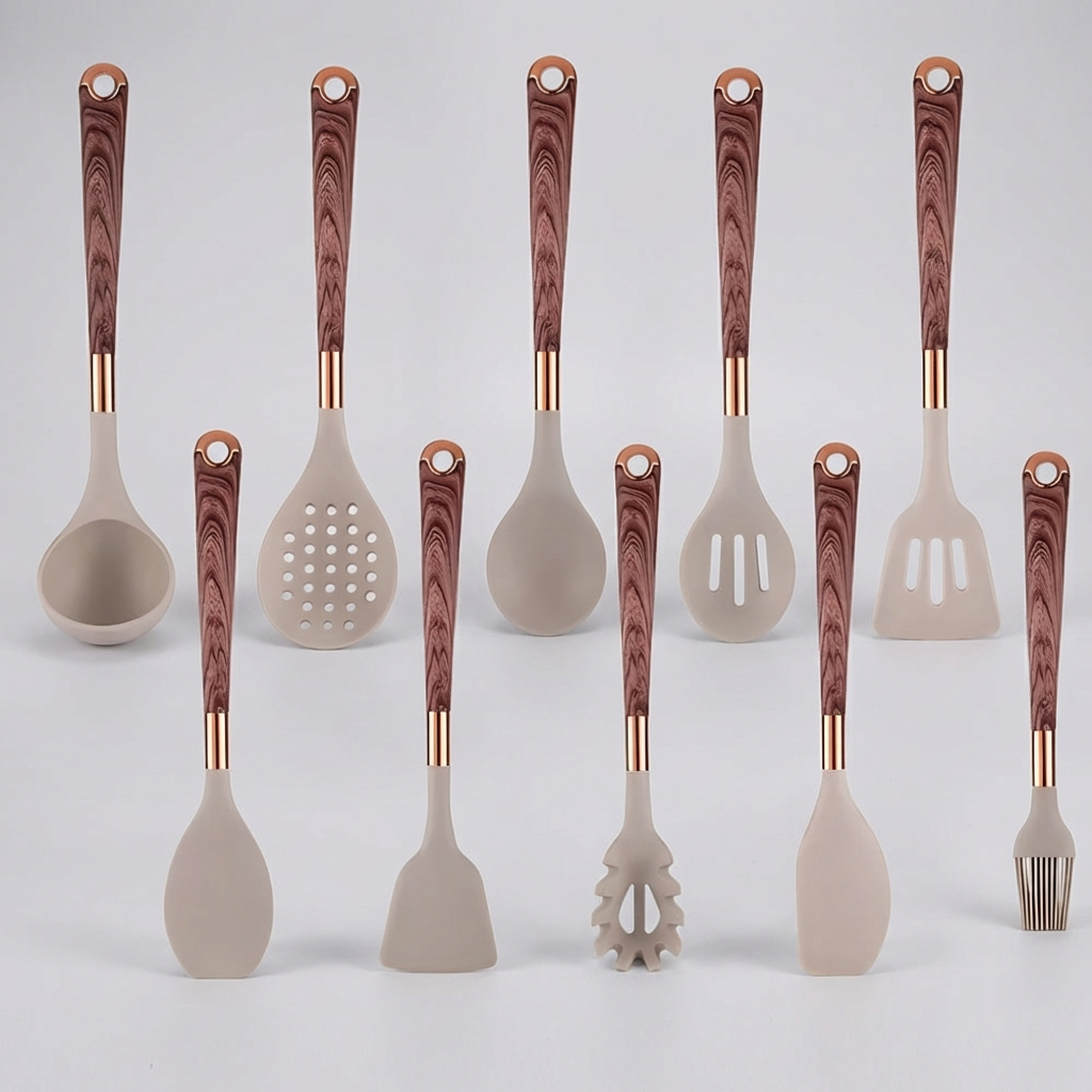 Set di utensili da cucina in silicone da 10 pezzi