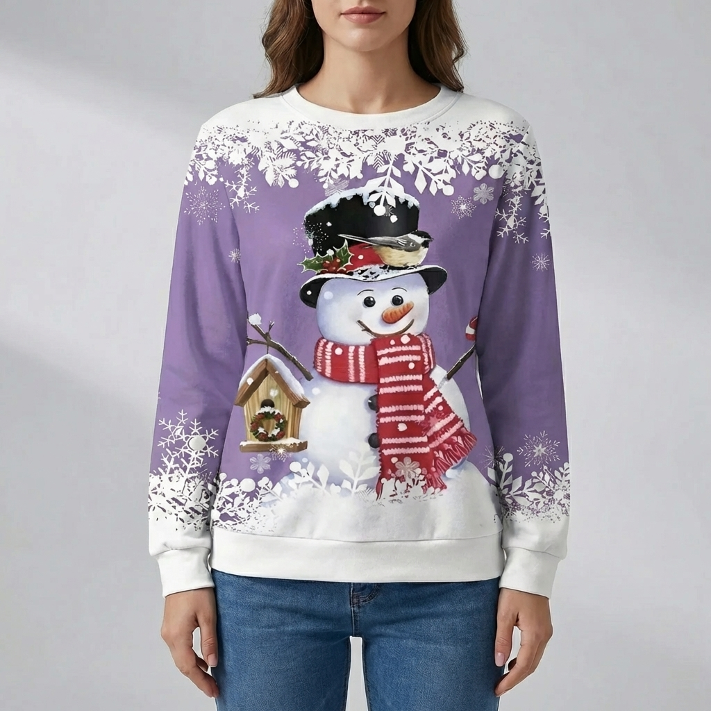 Felice Uomo di Neve Maglia Grafica