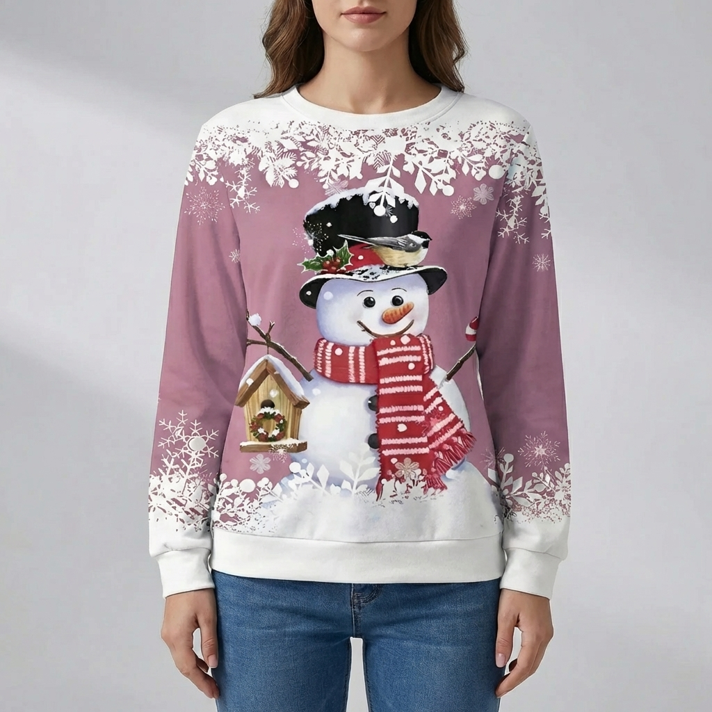 Felice Uomo di Neve Maglia Grafica