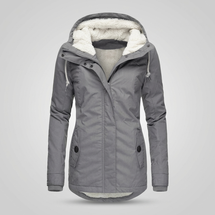 Cappotto Invernale Alla Medio Lunghezza Con Cappuccio Per Donne