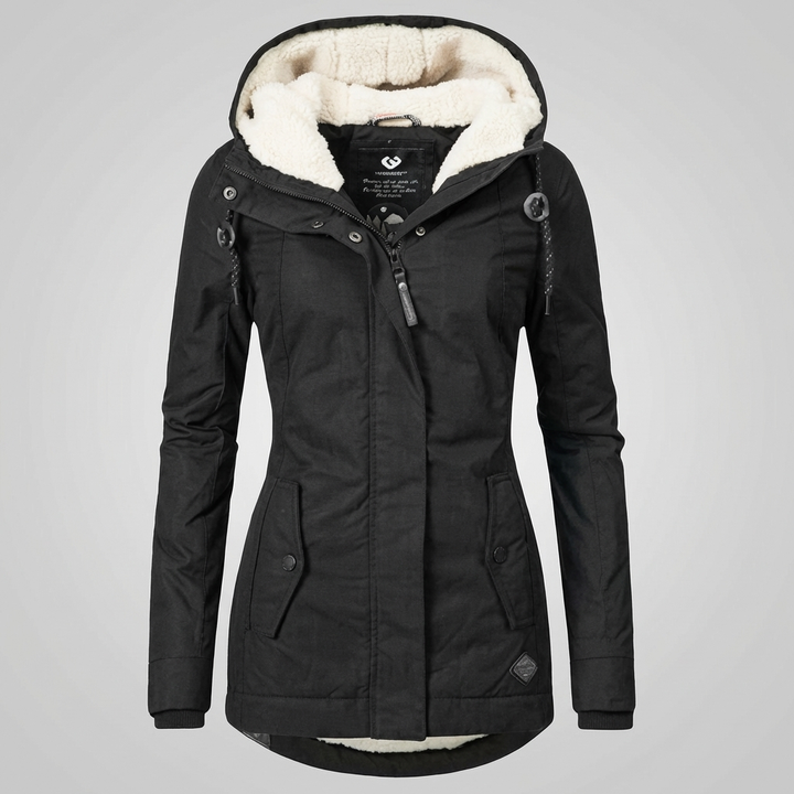 Cappotto Invernale Alla Medio Lunghezza Con Cappuccio Per Donne