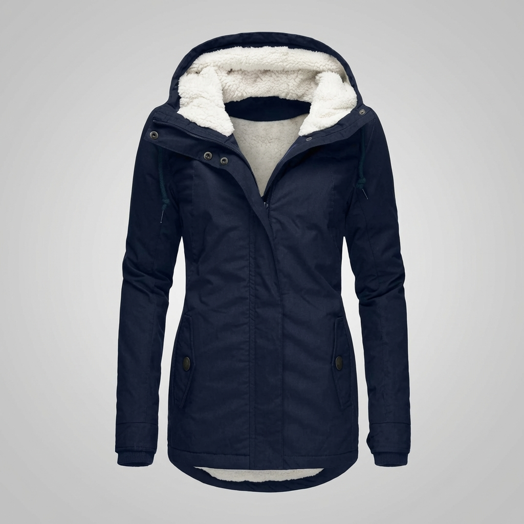Cappotto Invernale Alla Medio Lunghezza Con Cappuccio Per Donne