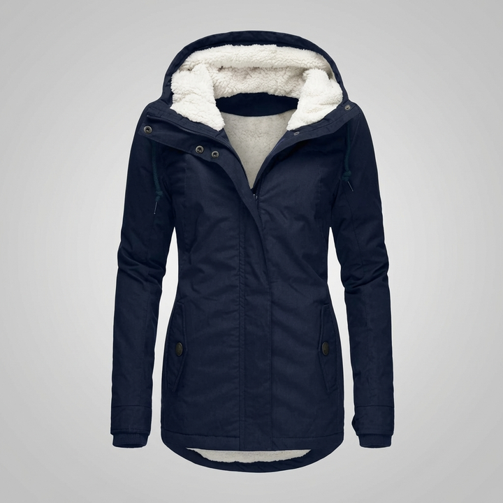 Cappotto Invernale Alla Medio Lunghezza Con Cappuccio Per Donne