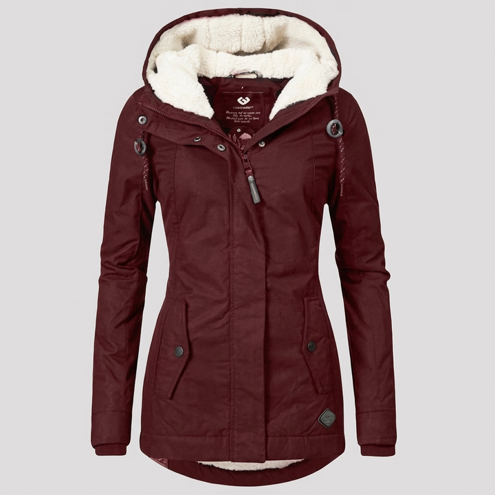 Cappotto Invernale Alla Medio Lunghezza Con Cappuccio Per Donne