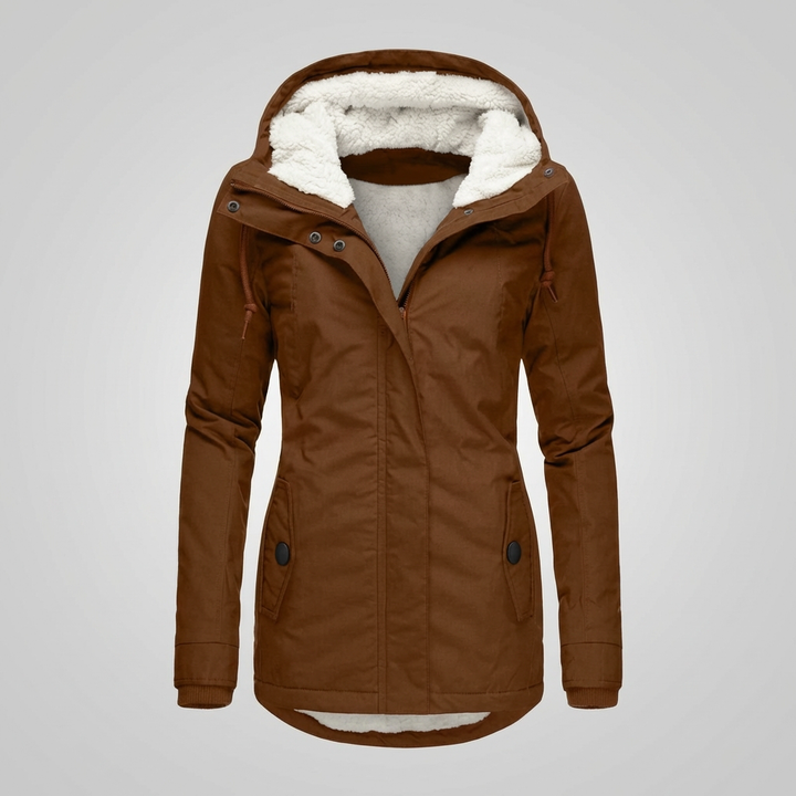 Cappotto Invernale Alla Medio Lunghezza Con Cappuccio Per Donne