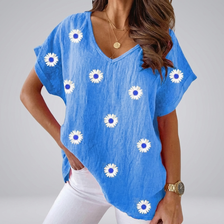 Blusa Casual a V per Donne
