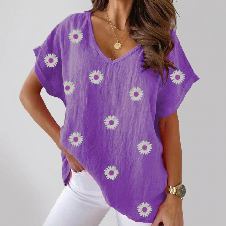 Blusa Casual a V per Donne