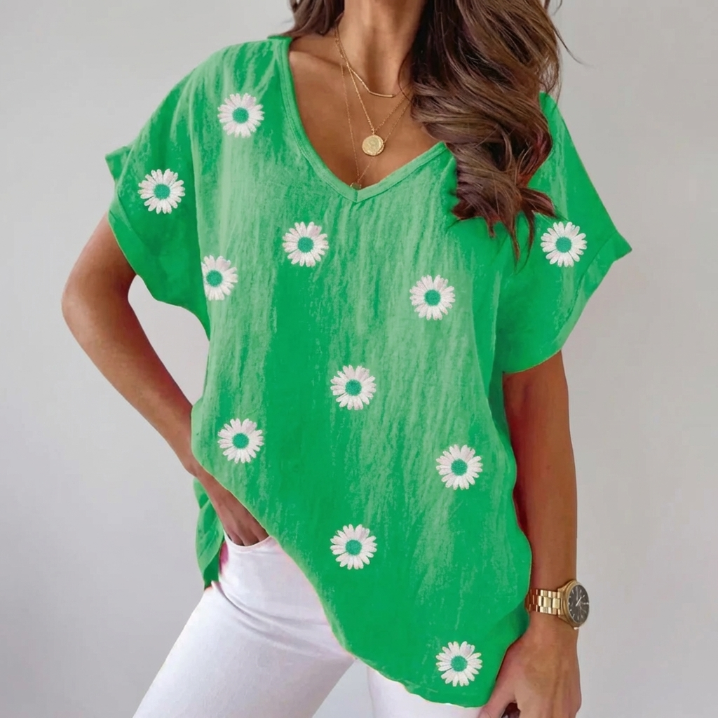 Blusa Casual a V per Donne