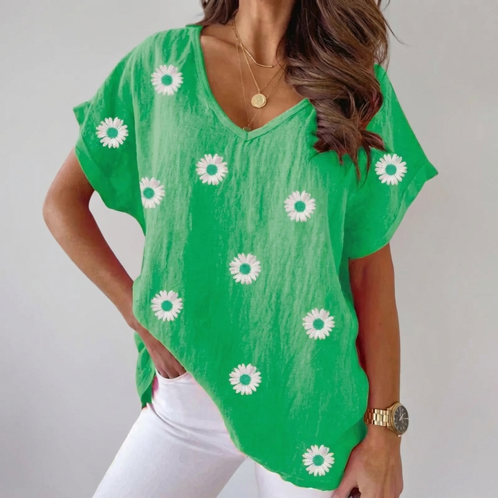 Blusa Casual a V per Donne
