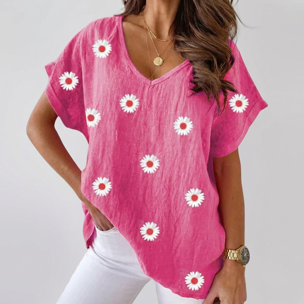 Blusa Casual a V per Donne