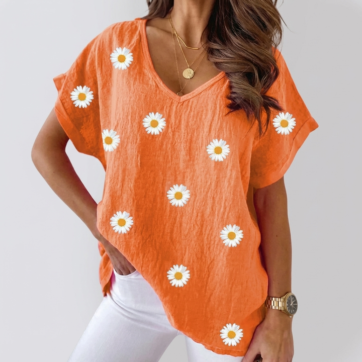 Blusa Casual a V per Donne