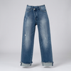 Pantaloni in Denim Alti in Vita Confortevoli