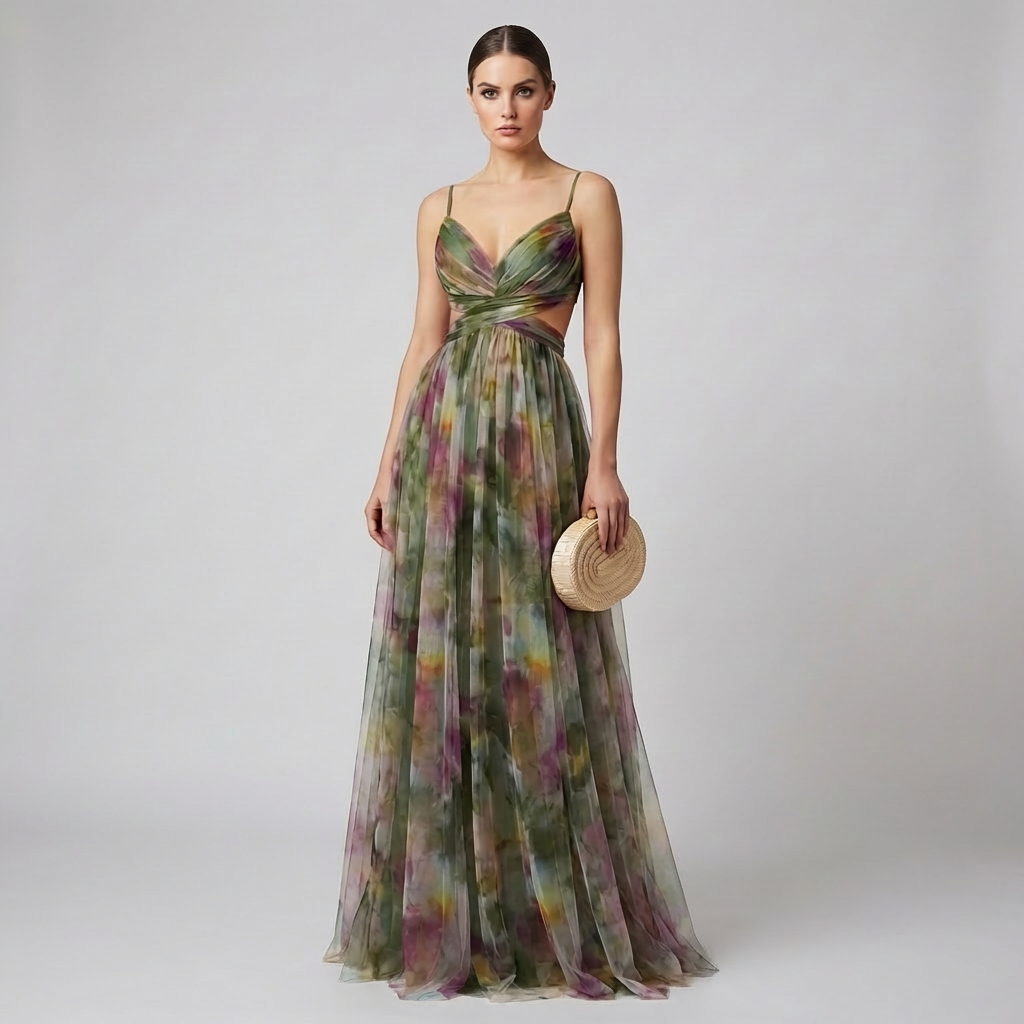 Abito Maxi Sexy Hollow Out per Donna