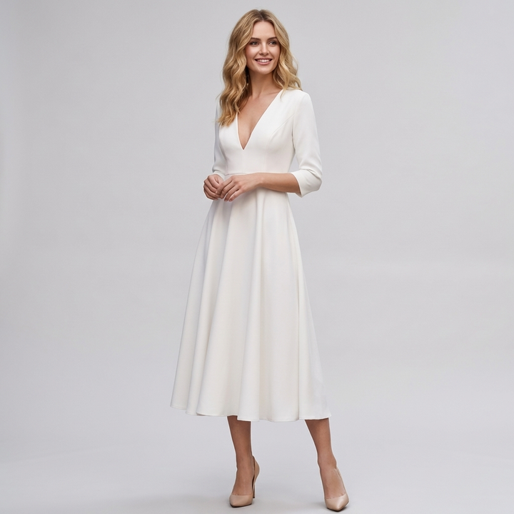 Abito Elegante Midi A-Line da Donna
