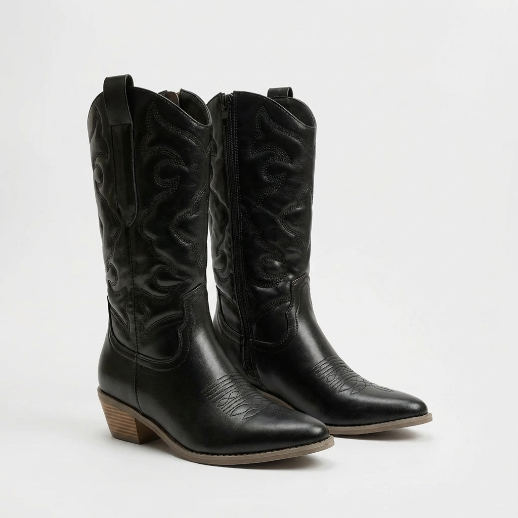 Stivale Knee Western a Punta per Donne