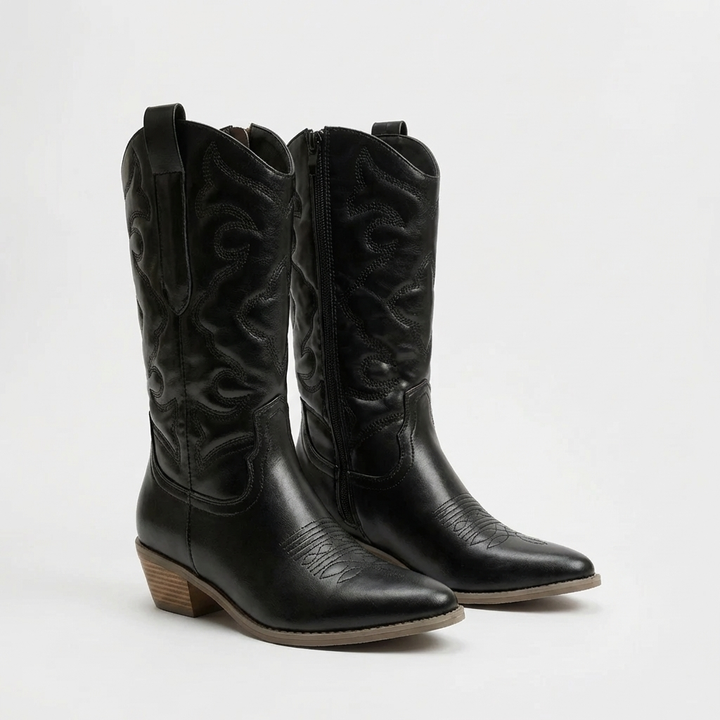 Stivale Knee Western a Punta per Donne