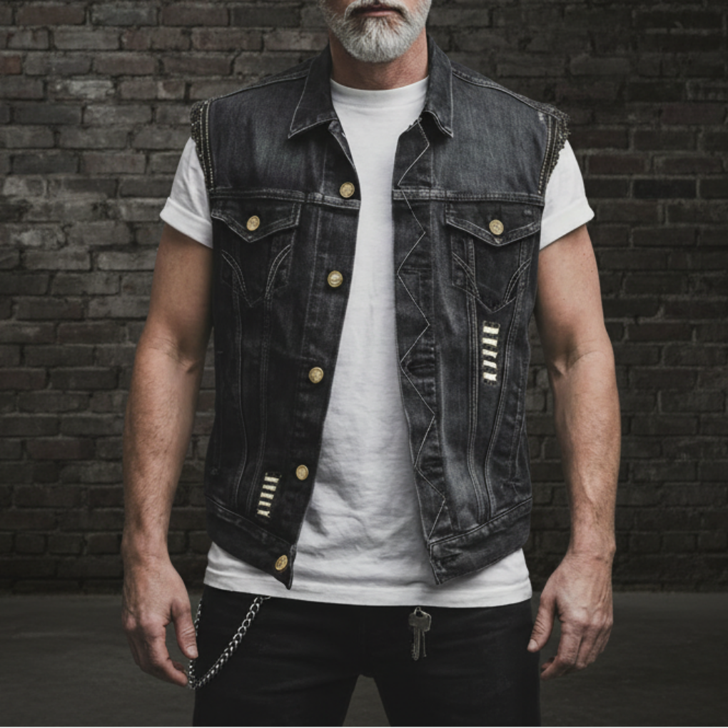 Giubbotto Denim Retro per Uomo