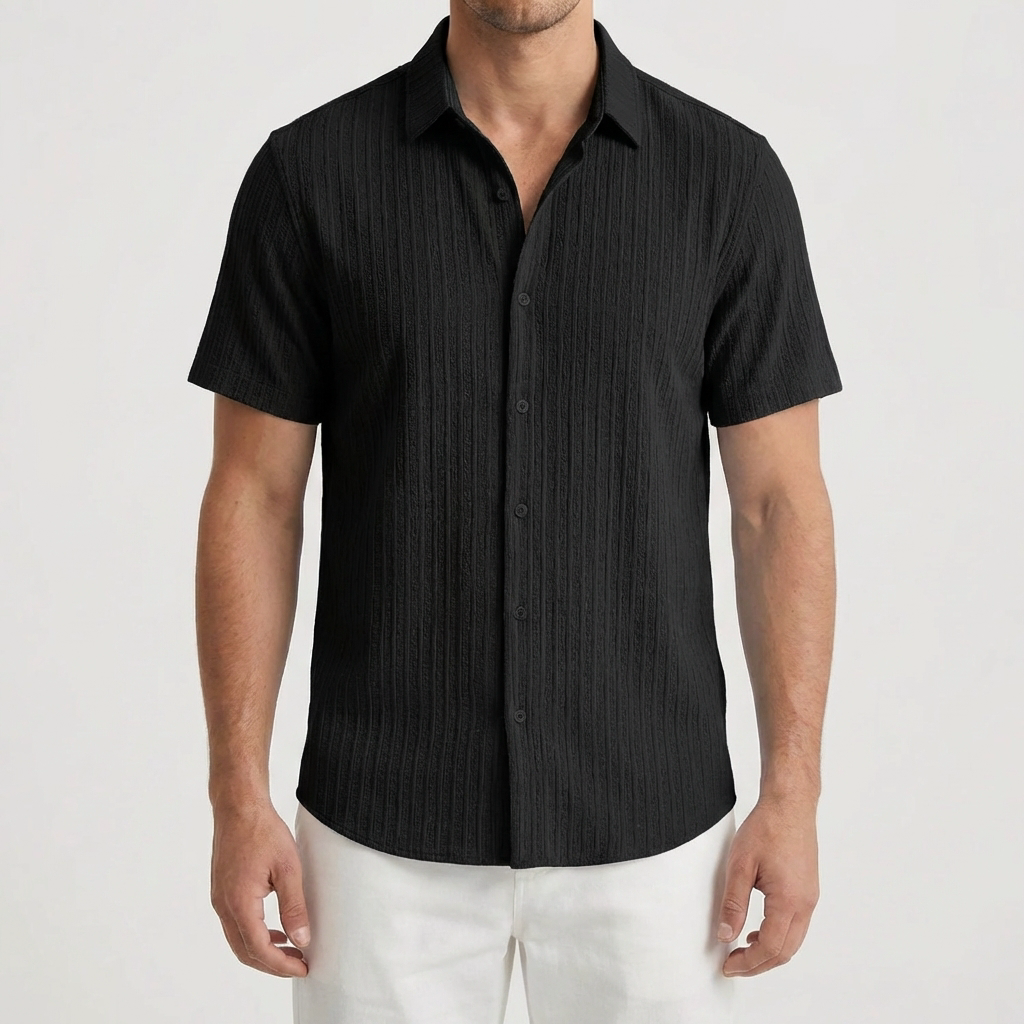 Camicia a Maniche Corte con Bottoni per Uomini