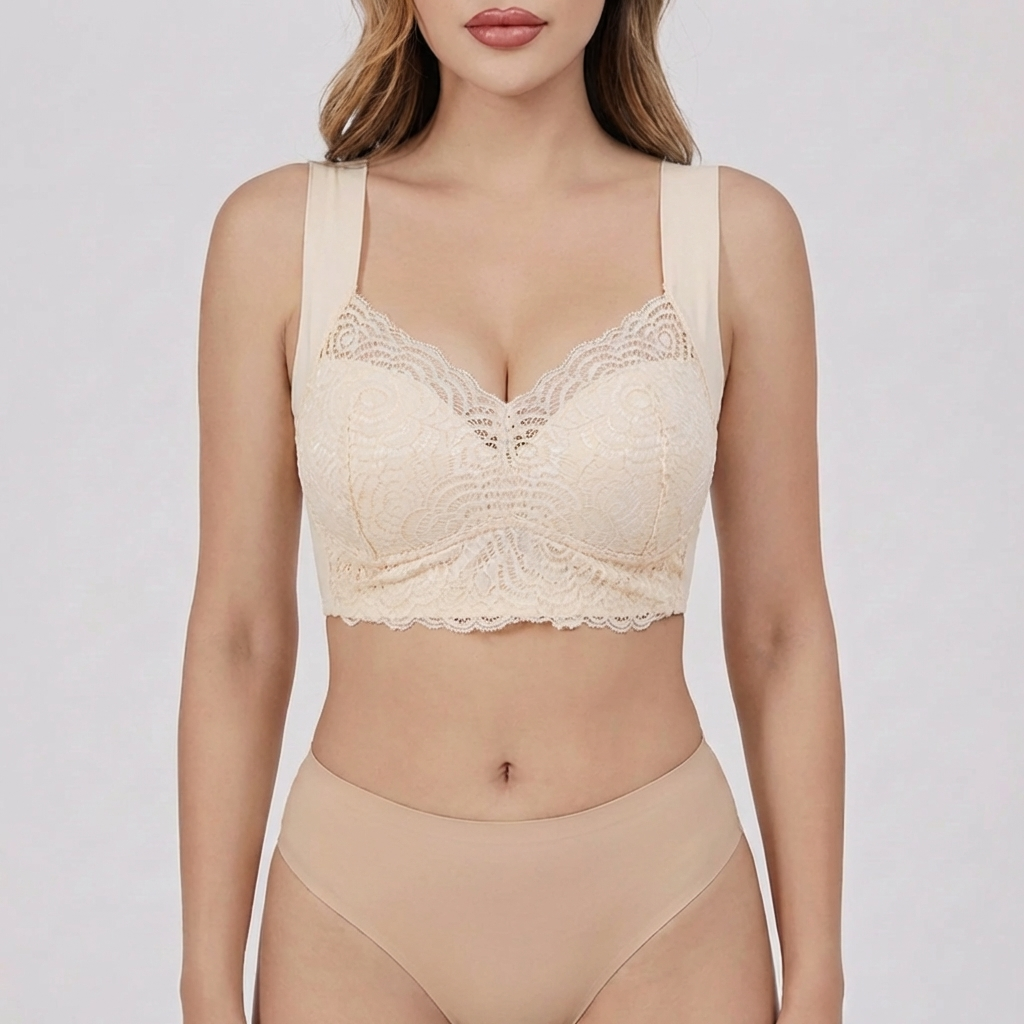 Reggiseno Push-Up Senza Ferretto Con Dettaglio Pizzo