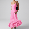 Abito Midi Elegante da Sera con Ruffles per Donne