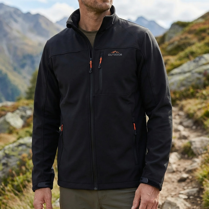 Giacca a Zip Softshell con Cappuccio per Uomini