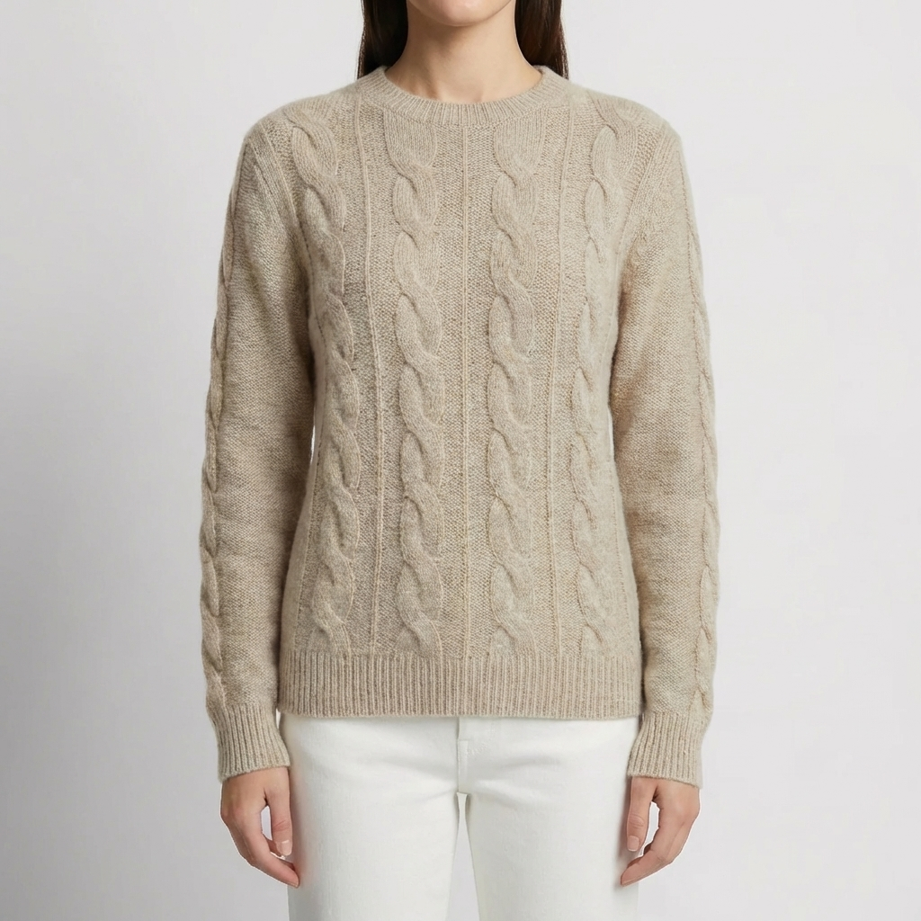 Maglione a Coste Relaxed Collo Crew