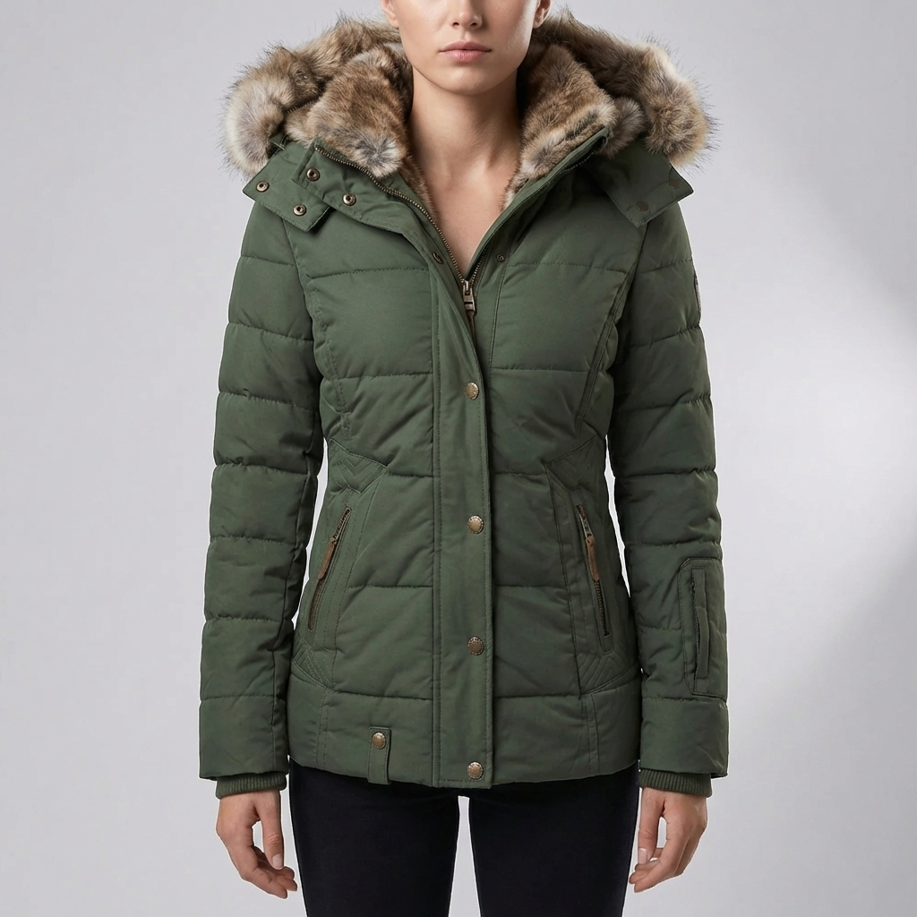 Parca Imbottito Slim Fit con Cappuccio