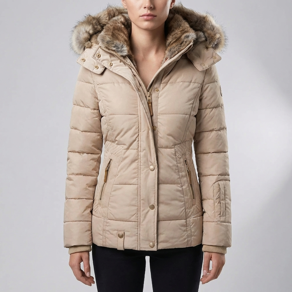 Parca Imbottito Slim Fit con Cappuccio