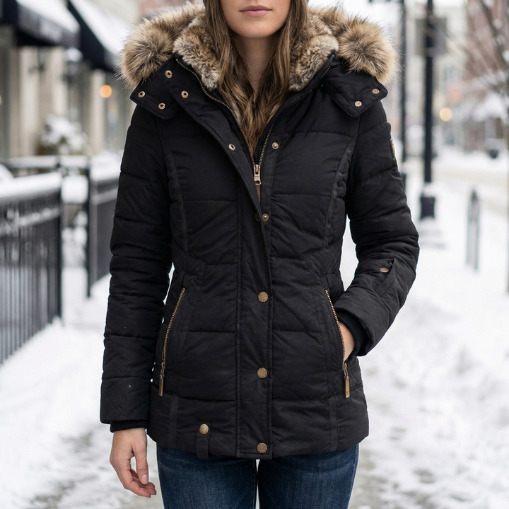 Parca Imbottito Slim Fit con Cappuccio