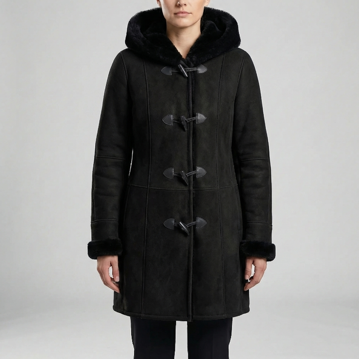 Colvara - Cappotto con Cappuccio a Toggle di Lunghezza Media