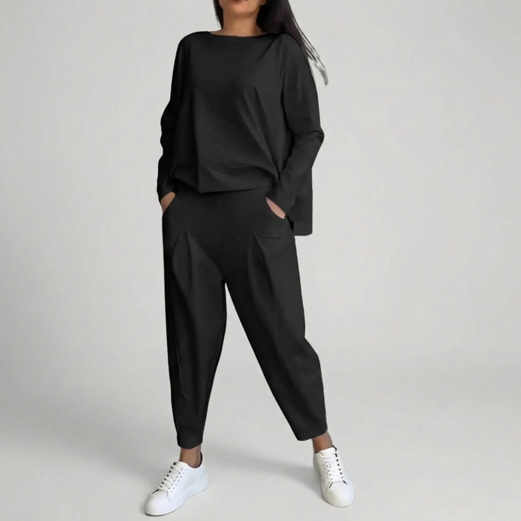 Set Coordinato Top a Manica Lunga e Pantaloni