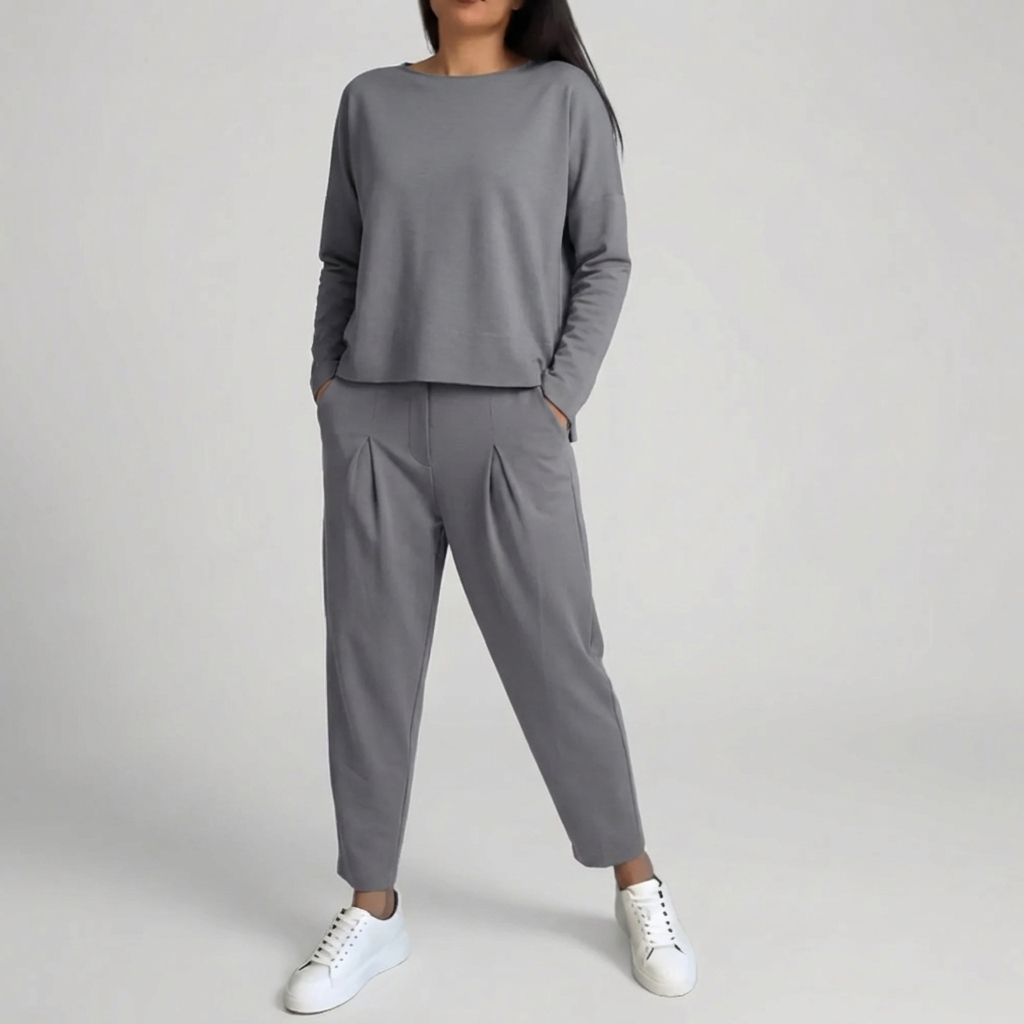 Set Coordinato Top a Manica Lunga e Pantaloni