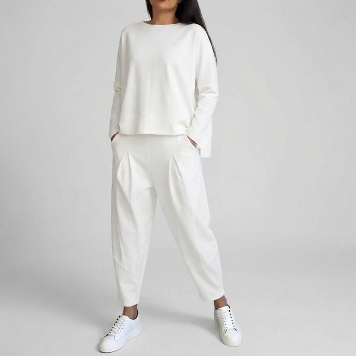 Set Coordinato Top a Manica Lunga e Pantaloni