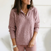 Pullover con Collo Alto e Mezzo Zip