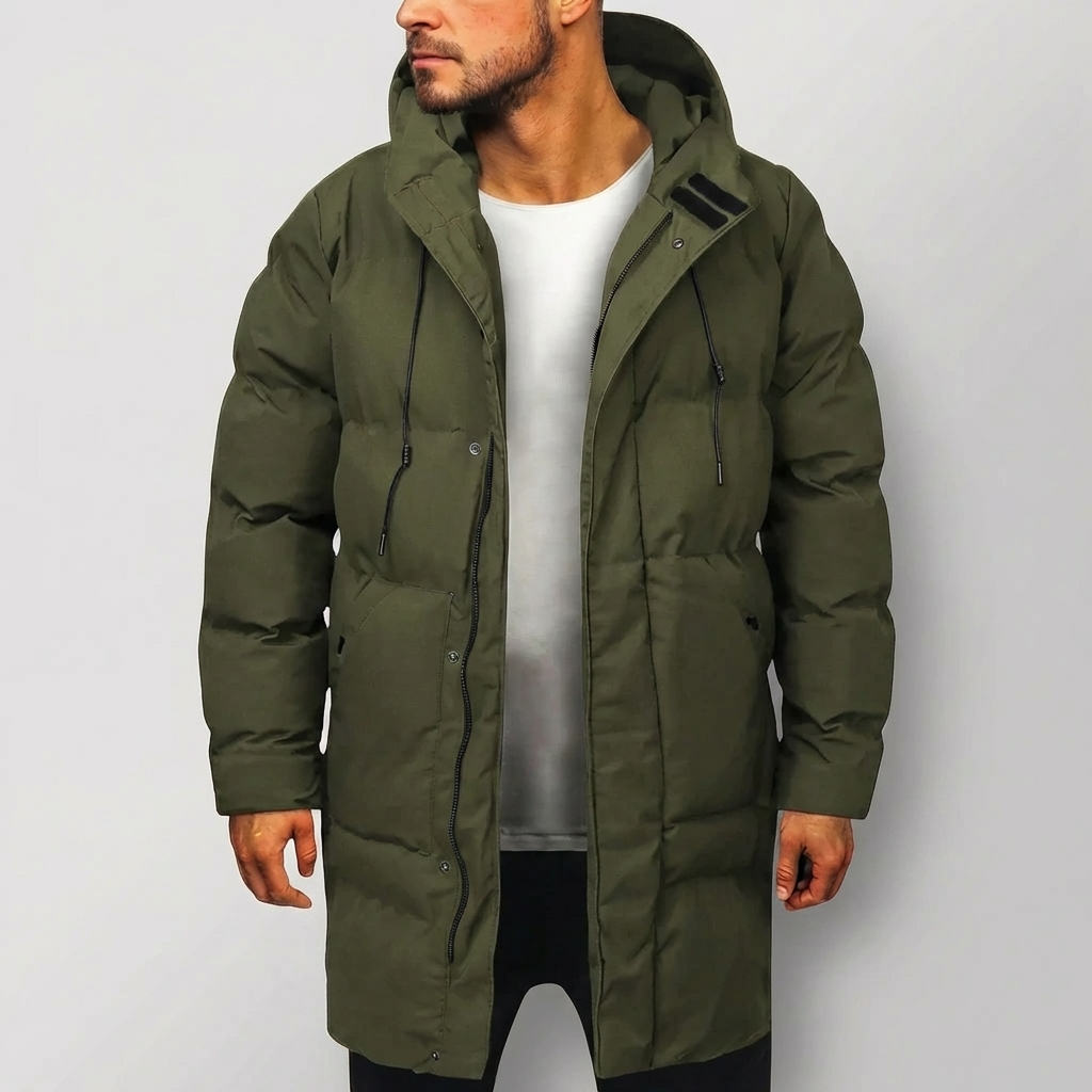 Parka con Cappuccio Lunghezza Anche Estesa