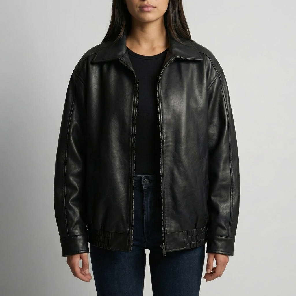 Giacca Bomber Oversize con Zip