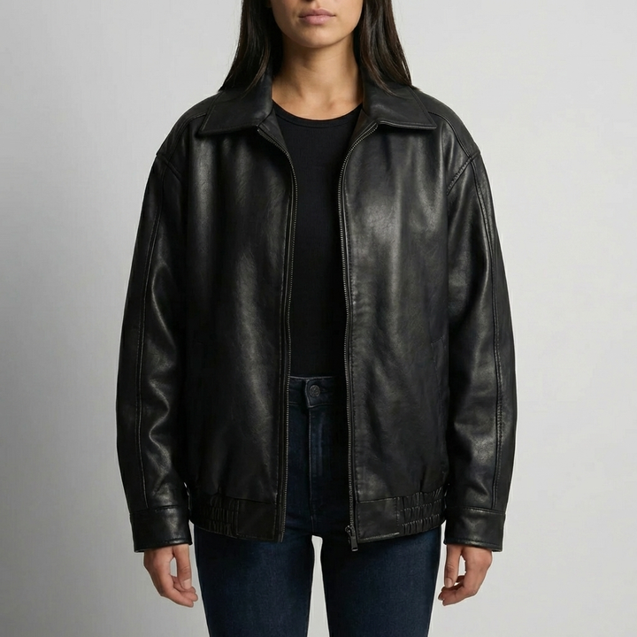Giacca Bomber Oversize con Zip