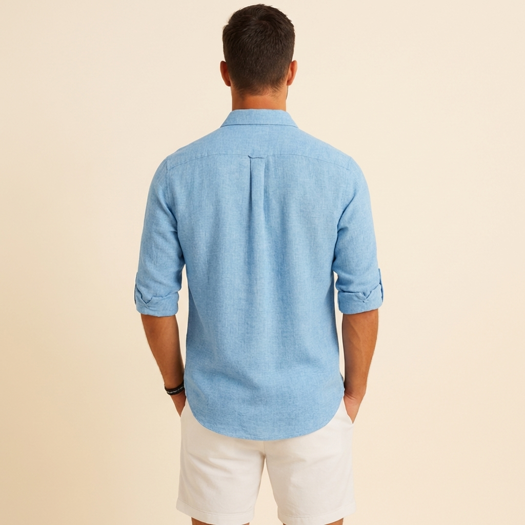 Camicia Casual a Maniche Lunghe a Misura Larga per Uomini