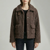 Giacca In Pile Teddy Cropped Con Revers