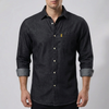 Camicia in Denim a Maniche Lunghe con Bottoni