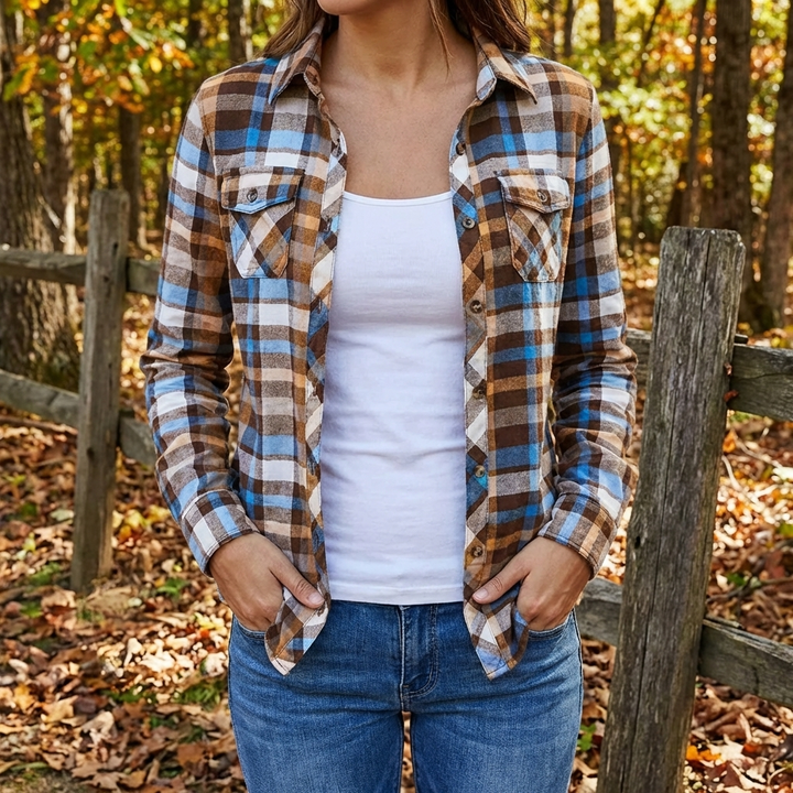 Blusa da Donna con Design a Quadri Timeless