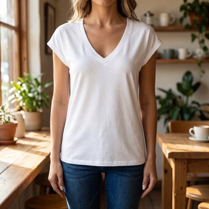 Top Casual a Scollo a V per Donne