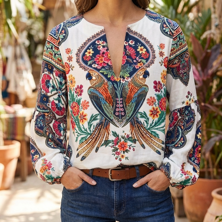 Blusa Floreale Leggera da Donna