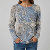 Maglia Floreale a Maniche Lunghe Casual per Donne