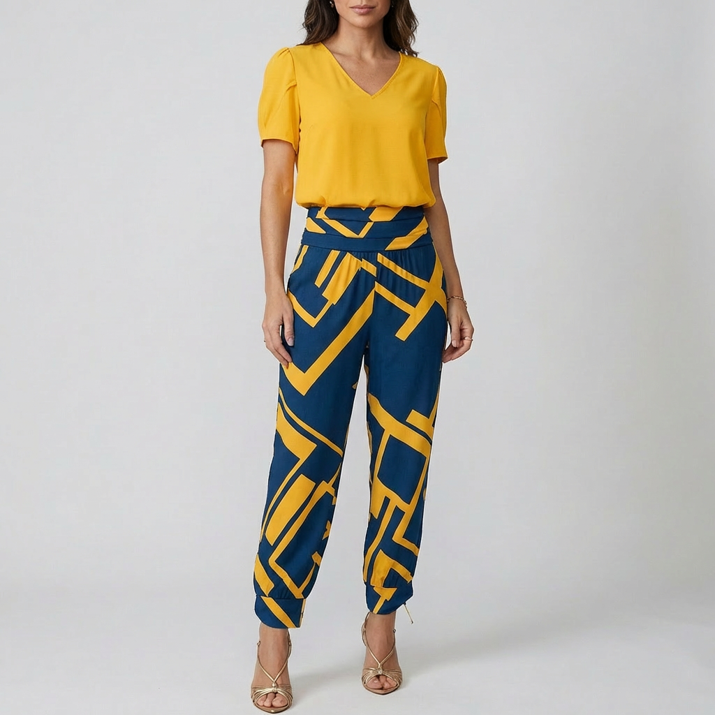 Tuta Chic Stampata Elegante per Donne