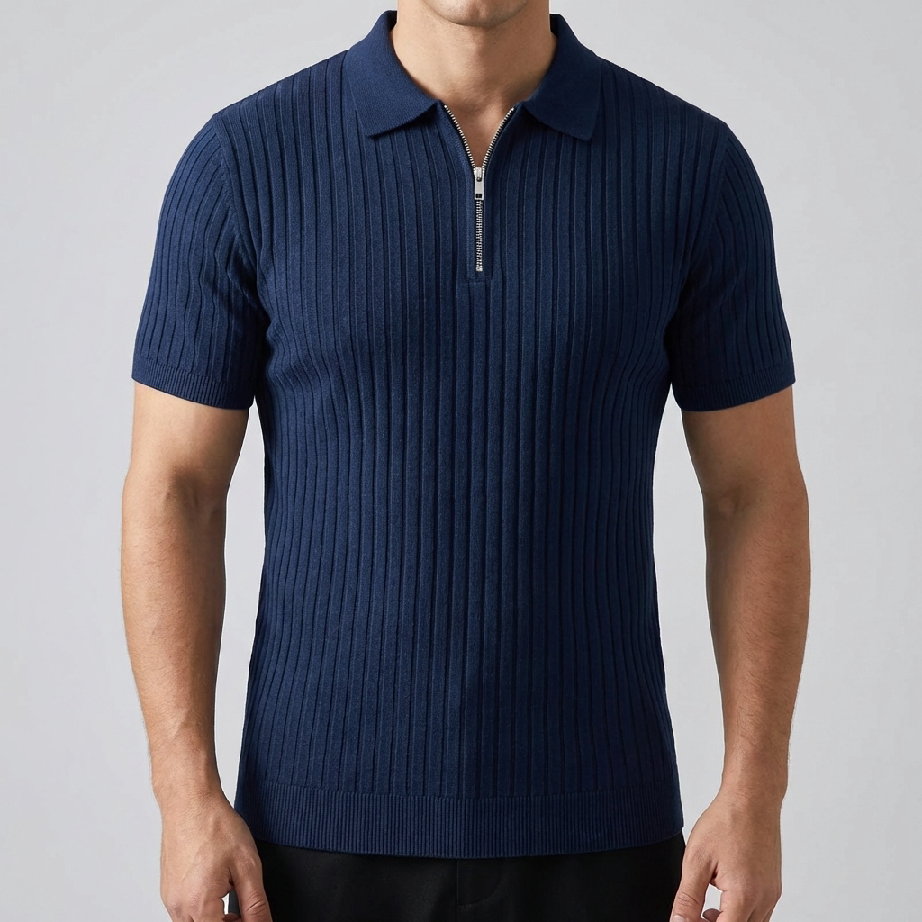 Polo Shirt Uomo - Muscle Fit con Zip