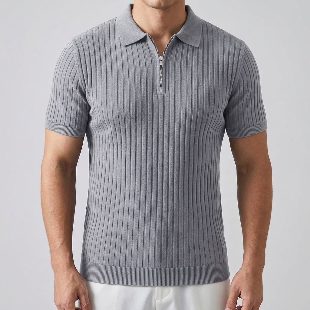Polo Shirt Uomo - Muscle Fit con Zip